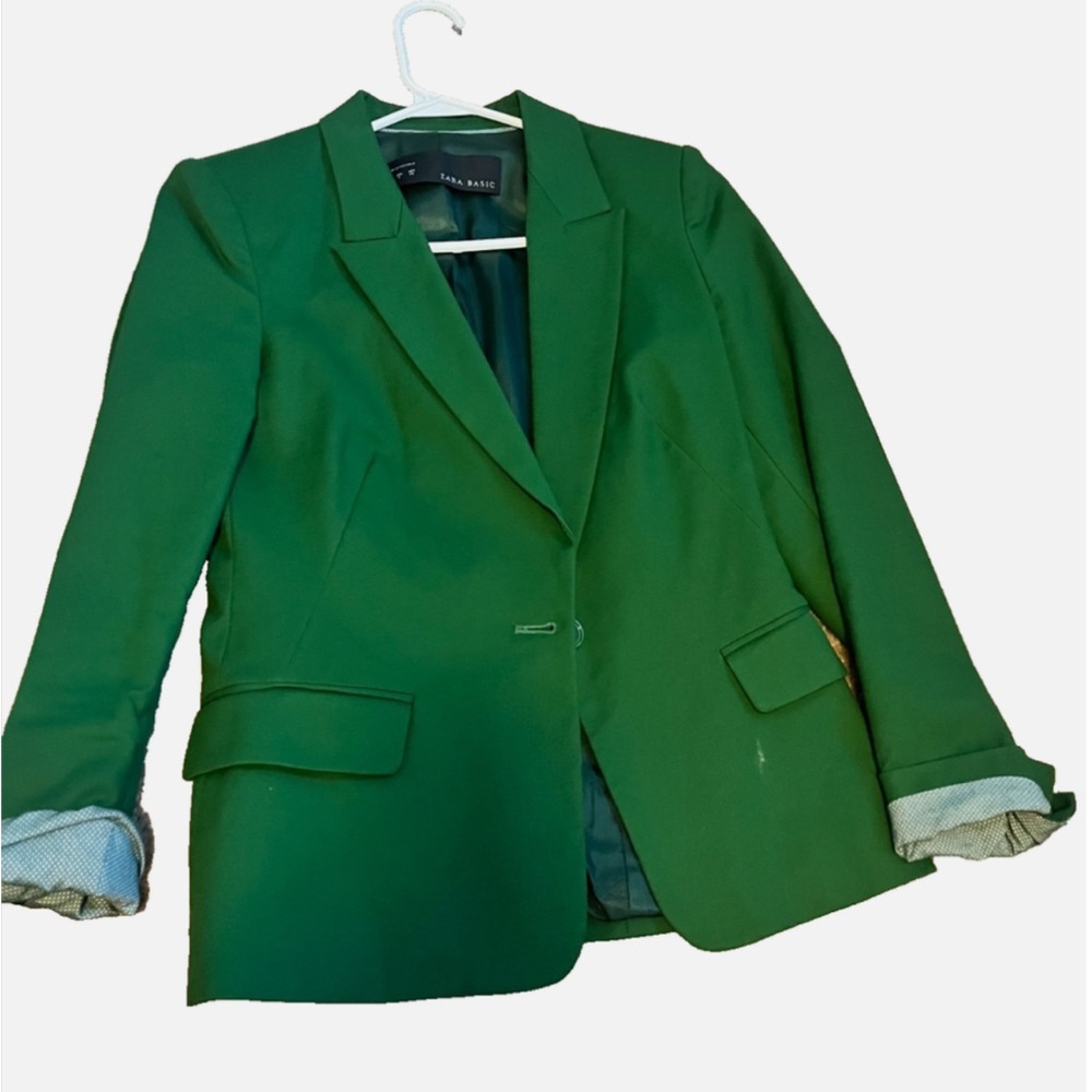 Zara Basic Green Blazer - image 2